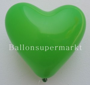 Herzluftballons in Grün