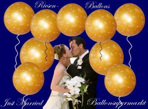 Just-Married-Riesenluftballons-Hochzeit-Gold