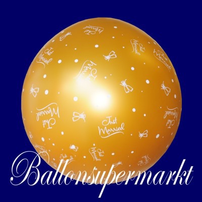 Riesiger-Hochzeitsballon-in-Gold-Just-Married