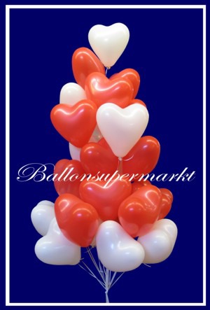 Herzluftballons-Farben-Rot-und-Weiss