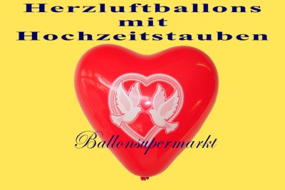 Herzluftballon-Hochzeitstauben-Friedenstauben