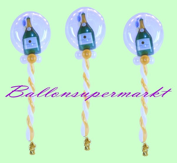 3-Deko-Luftballons-Sekt