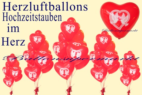 Herzluftballons-Hochzeitstauben-im-Herz