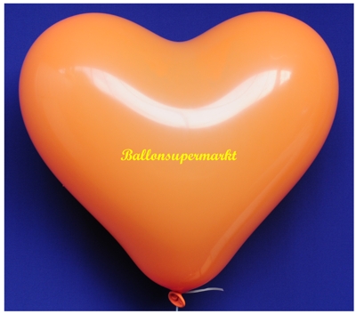 Herzluftballon, 40 bis 45 cm, Orange