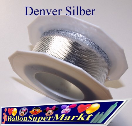 Deko-Zierband-Schmuckband-Denver-Silber-Rolle