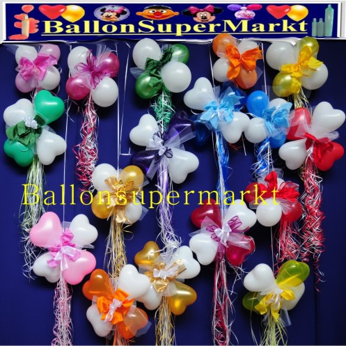 Dekorationen-aus-Mini-Luftballons-Zierschleifen-und-Ringelband