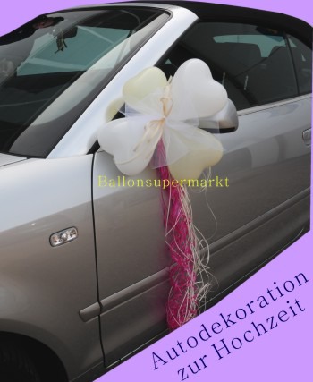 Herzluftballons-Dekoration-Hochzeitsauto