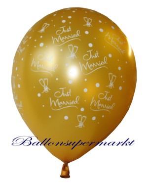 Just-Married-Hochzeits-Luftballon-Gold