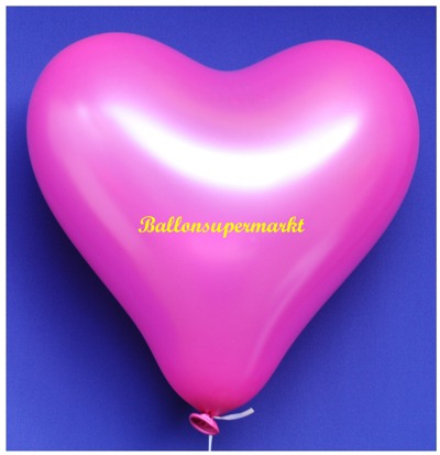 Herzluftballon, 40 bis 45 cm, Pink