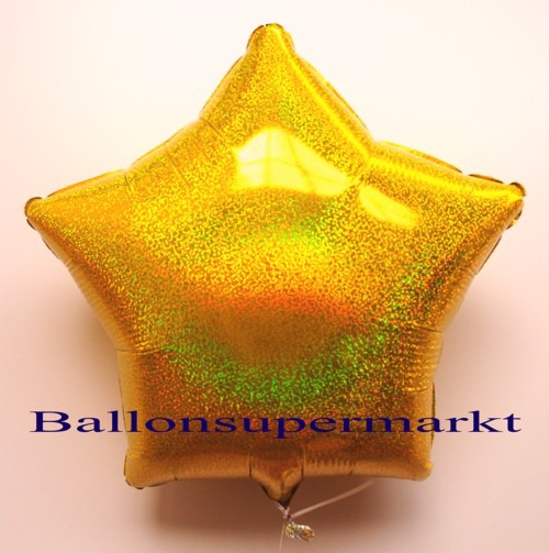 Luftballon-Folie-Stern-Gold-Holo-Glanz