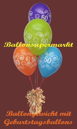 Geburtstag-50-Luftballons-mit-Ballongewicht