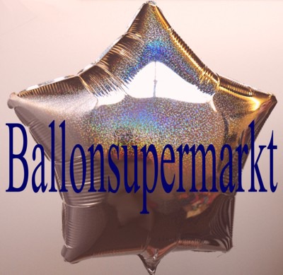 Luftballon-Folie-Stern-Silber-Holo-Glanz
