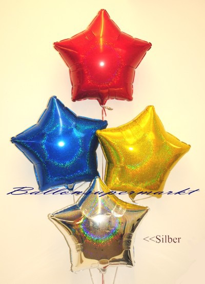 Stern-Folien-Luftballons-in-bunten-Farben-mit-Glanzeffekt-Silber