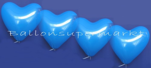 Herzluftballons in Blau