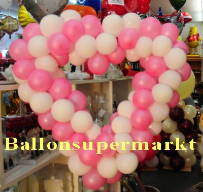 Hochzeitsdeko-Luftballons-Herzdeko-Rosa-Weiss-65-cm-Hochzeitsherz