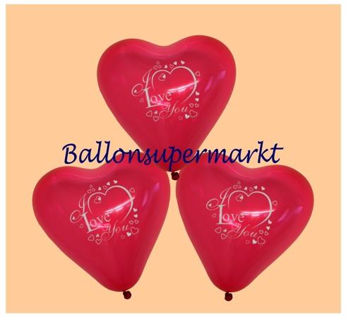 Herzluftballons, Luftballons Herzen, Herzballons Liebe