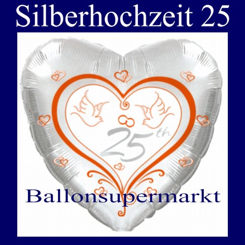Silberhochzeit-25-Folien-Luftballon