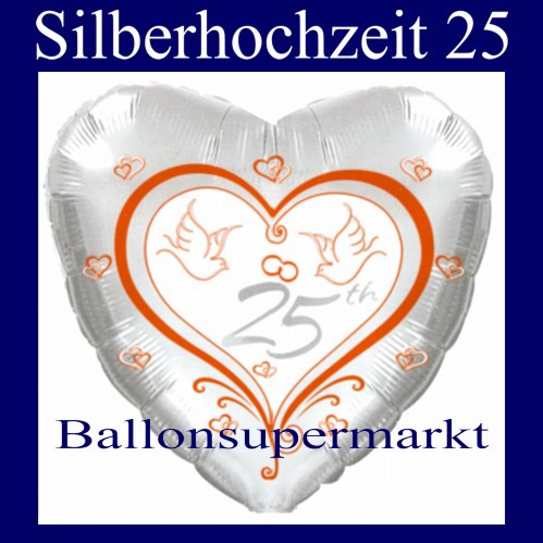 Silberhochzeit-25-Folien-Luftballon