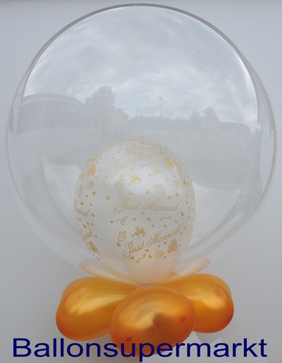 Hochzeitsballon-Bubble-Just-Married-Gold