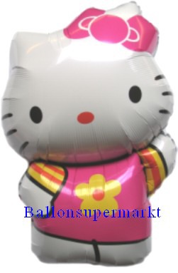 Luftballon Hello Kitty Folienballon die weiße Katze mit der roten Schleife