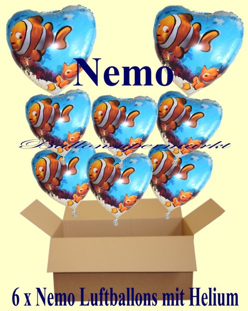 Geschenkidee-Kindergeburtstag-Nemo-Clownfisch-Herzluftballons-mit-Helium