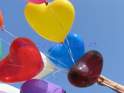 Herzluftballons in Gelb
