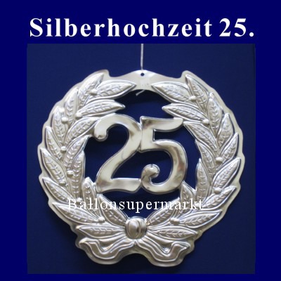 Dekoration Silberne Hochzeit Dekohänger Zahl 25