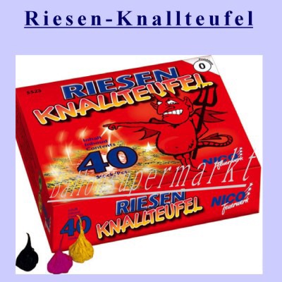 Kleines Feuerwerk zu Silvester, Riesen-Knallteufel, Knallerbsen