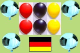 Dekoration Fußball mit Luftballons und Helium