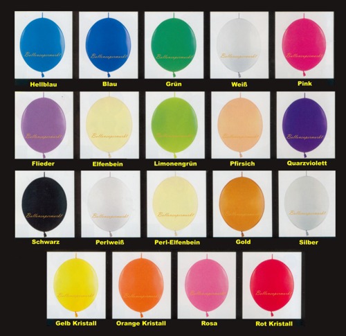 Farben der Kettenluftballons, Girlandenballons Farbskala