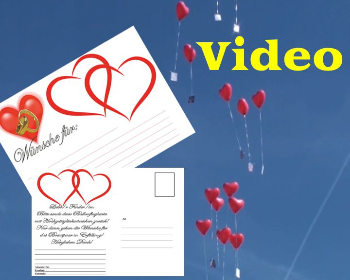 Ballonflugkarten Hochzeit Wunsche Fur Das Brautpaar 100 Postkarten Fur Luftballons