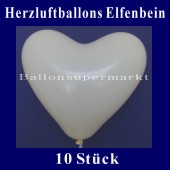 Herzluftballons Elfenbein