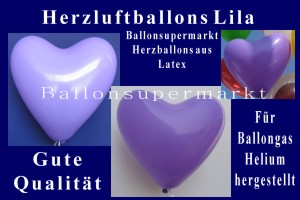 Herzluftballons in Lila