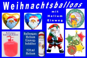 Weihnachtsballons mit dem Helium-Einwegbehälter - Weihnachtsballons mit dem Helium-Einwegbehälter