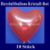 Herzluftballons Kristallrot