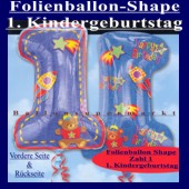 Geburtstagsdeko-1. Kindergeburtstag-Folienballon (Ohne Helium) (Folienballon-1.-Kindergeburtstag-111002)