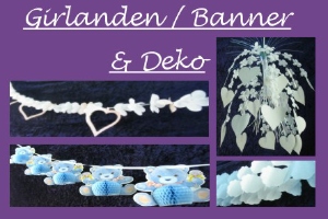 Hochzeit mit Girlanden, Hochzeitsbannern, Hochzeitsdeko